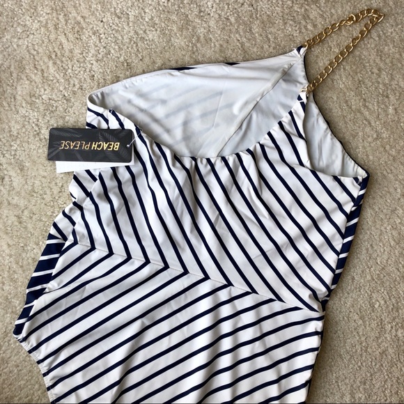 Women’s Secret Navy Striped One-Piece Swimsuit NEW - Picture 7 of 8